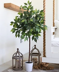 Nearly Natural 48" Artificial Ficus Tree with Decorative Planter