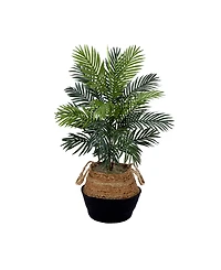 Nearly Natural 36" Artificial Areca Palm Tree with Handmade Jute Cotton Basket Diy Kit