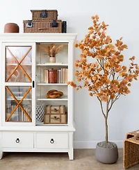 Nearly Natural 84" Artificial Autumn Fall Eucalyptus Tree