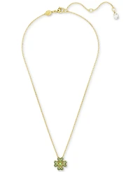 Swarovski Gold-Tone Color Crystal Clover Pendant Necklace, 15" + 2-3/4" extender