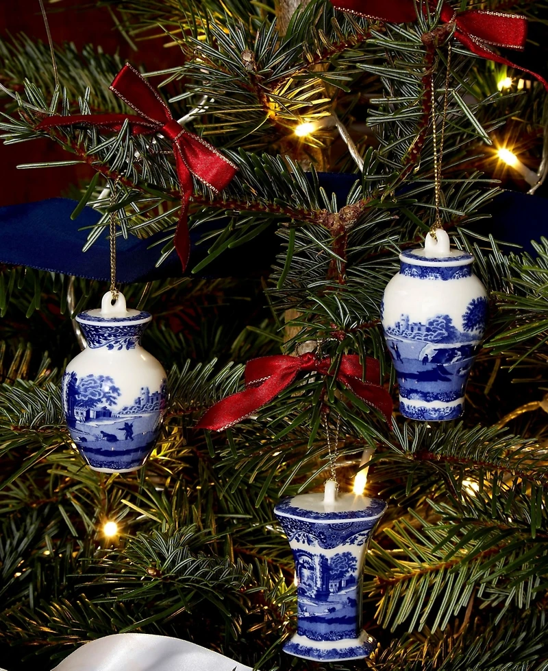 Spode Blue Italian Mini Urn Ornaments, Set of 3