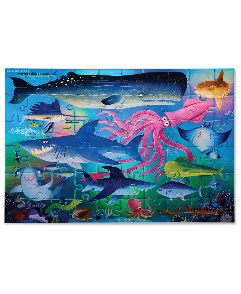 Crocodile Creek Shimmering Sharks Holographic Foil Puzzle, 60 Pieces