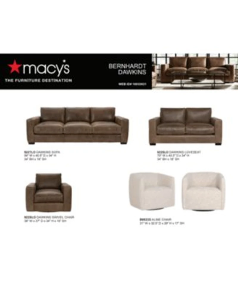 Dawkins Leather Sofa Collection Created For Macys