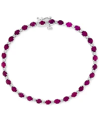 Effy Ruby (6-1/3 ct. t.w.) & Diamond (1/20 ct. t.w.) Link Bracelet in Sterling Silver