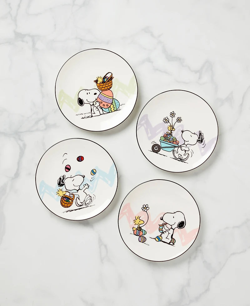 Lenox Peanuts Easter Accent Plates, Set of 4