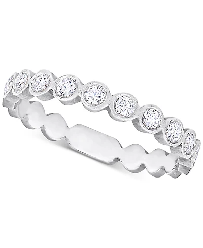 Diamond Bezel Semi-Eternity Band (1/3 ct. t.w.) 14k Gold