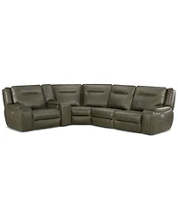 Closeout! Hansley 5-Pc. Zero Gravity Leather Sectional with 2 Power Recliners, Created for Macy's