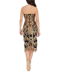 Dress the Population Women's Viviana Sequined Fringe