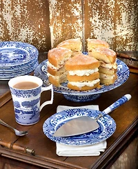 Spode Blue Italian Cake Plate & Serving Utensil Set
