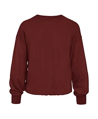Women's '47 Brand Cardinal Distressed Arkansas Razorbacks Bottom Line Parkway Long Sleeve T-shirt