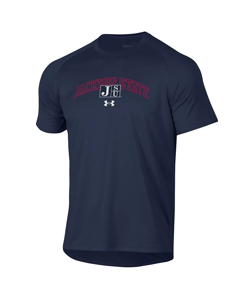 Men's Under Armour Navy Jackson State Tigers 2023 Sideline Performance Raglan T-shirt