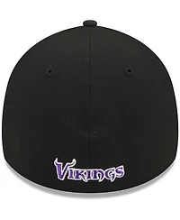 Men's New Era Black Minnesota Vikings Main 39THIRTY Flex Hat