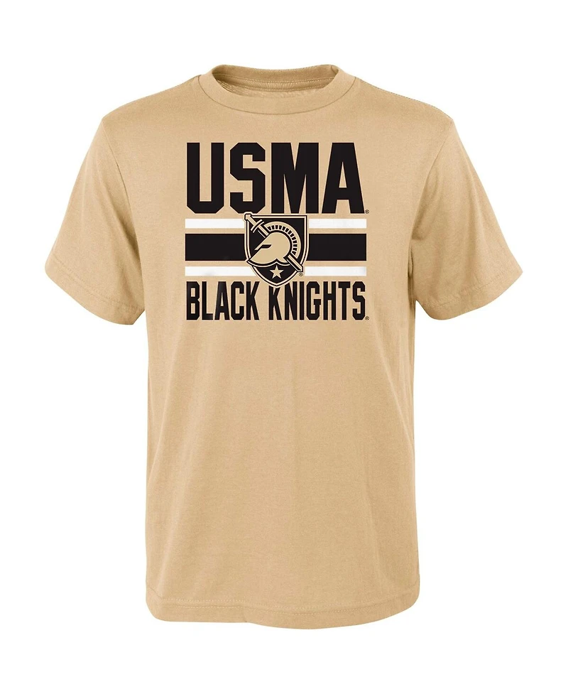 Preschool Boys and Girls Black, Gold Army Black Knights Fan Wave Short and Long Sleeve T-shirt Combo Pack