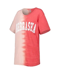 Women's Gameday Couture Scarlet Distressed Nebraska Huskers Find Your Groove Split-Dye T-shirt