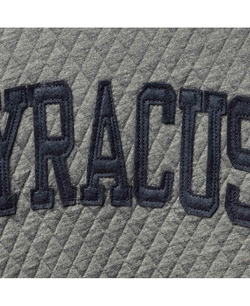 Women's Pressbox Heather Charcoal Syracuse Orange Moose Quilted Pullover Sweatshirt