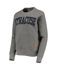 Women's Pressbox Heather Charcoal Syracuse Orange Moose Quilted Pullover Sweatshirt