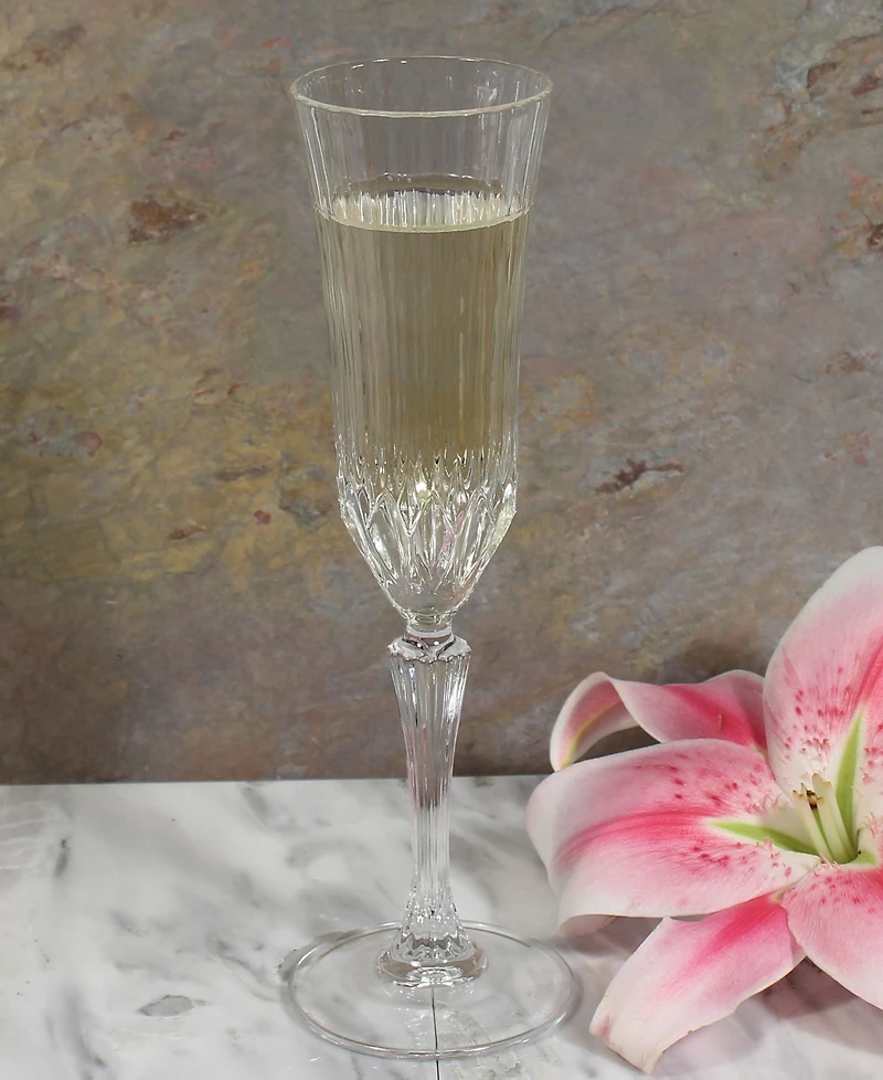 Lorren Home Trends Rcr Adagio Crystal Champagne Glass Set of 6
