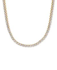 Girls Crew 18k Gold-Plated Crystal Tennis Necklace, 14" + 3" extender