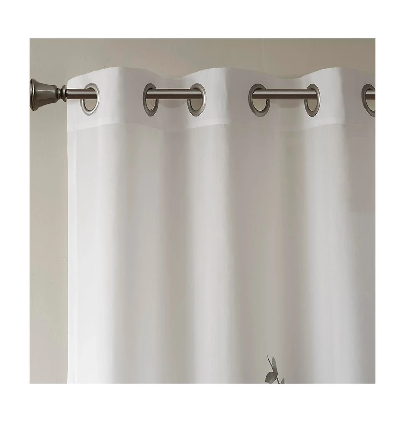 Cecily Burnout Printed 2 sheer Window Curtain, 84 inches long Curtain Panels set, Width 50 curtains for Bedroom and Living Room, Easy To Hang,