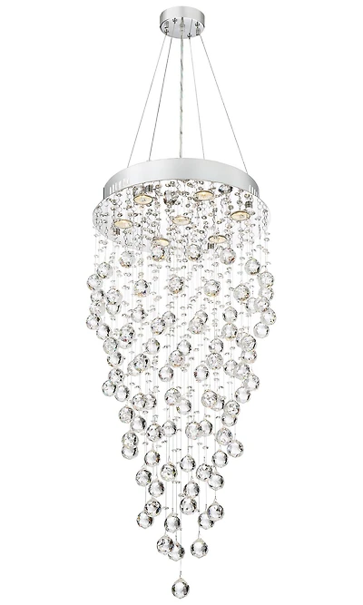 Vienna Full Spectrum Aida Chrome Chandelier Lighting 18" Wide Modern Pouring Crystal Glass Globes 7-Light Fixture for Dining Room House Kitchen I