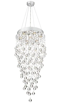 Vienna Full Spectrum Aida Chrome Chandelier Lighting 18" Wide Modern Pouring Crystal Glass Globes 7-Light Fixture for Dining Room House Kitchen I