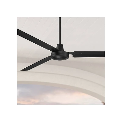 Casa Vieja 72" Casa Velocity Large Modern Indoor Outdoor Ceiling Fan 3 Blade Wall Control Matte Black Finish Bedroom Damp Rated