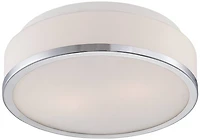 Mavis Modern Ceiling Light Flush-Mount Fixture 10.25" Wide Sleek Chrome 2-Light White Opal Glass Shade for Bedroom Kitchen Living Room Hallway Di