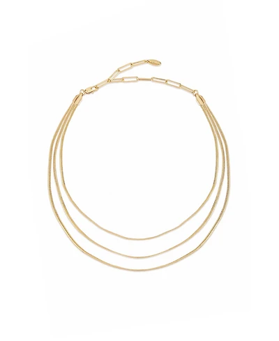 Ettika Triple Flex Snake Chain Layered 18K Gold Plated Necklace