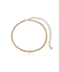 Ettika Initial Herringbone 18K Gold Plated Necklace