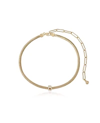 Ettika Initial Herringbone 18K Gold Plated Necklace