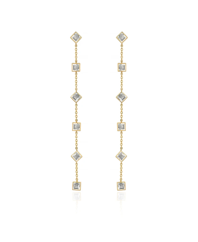 Ettika Geometric Linear 18K Gold Plated Earrings