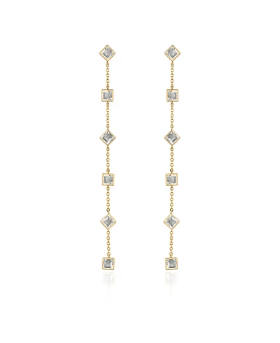 Ettika Geometric Linear 18K Gold Plated Earrings