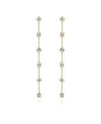 Ettika Geometric Linear 18K Gold Plated Earrings