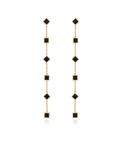 Ettika Geometric Linear 18K Gold Plated Earrings