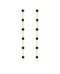 Ettika Geometric Linear 18K Gold Plated Earrings