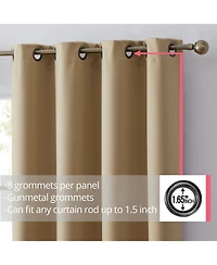 Hlc.me Laurance Full Shaded Blackout Curtains - Thermal Insulation Light Blocking Home Theater Grommet Window Drapery Basement Curtains