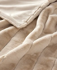 Hotel Collection Channeled Faux Fur Throw, 50" x 60", Exclusively at Macy's