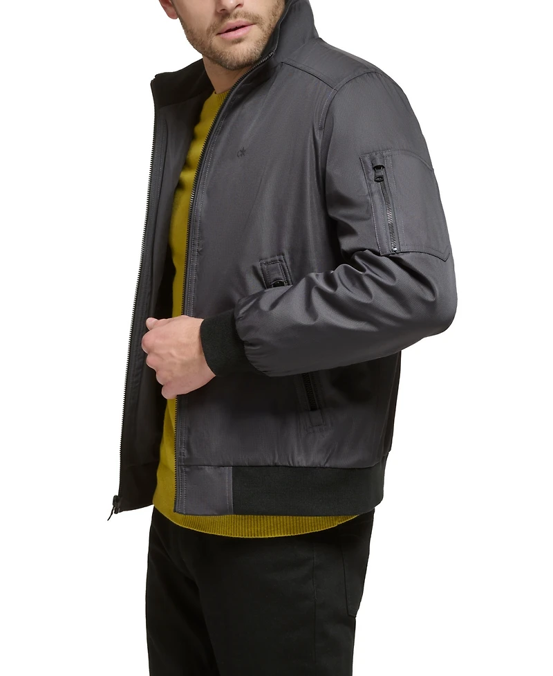Calvin Klein Men's Classic Zip-Front Ripstop Bomber Jacket