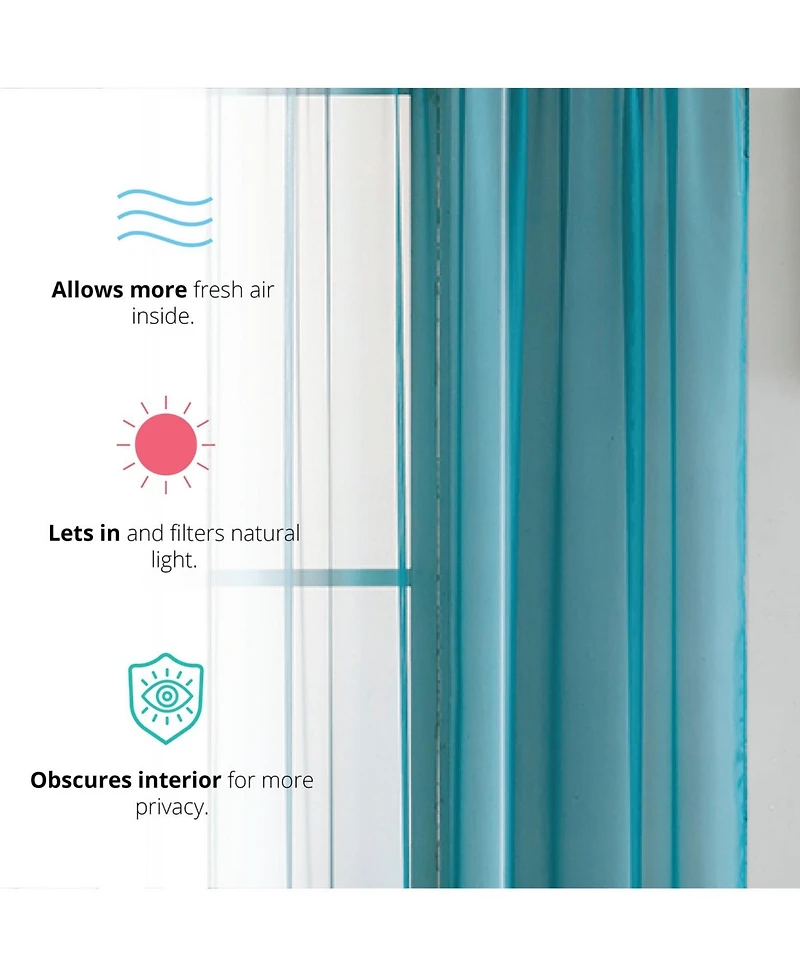 Hlc.me 2 Pack Sheer Voile Window Curtain Sheer Panels