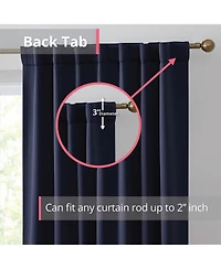 Hlc.me Hamilton 100% Complete Blackout Lined with Heavy Double Layer Thermal Insulated Energy Smart Rod Pocket Back Tab Window Curtains