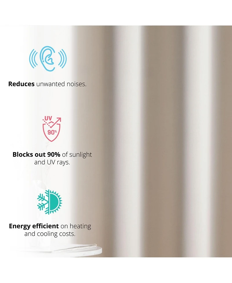 Hlc.me Oxford Room Darkening Curtains for Bedroom, Noise Reduction Thermal Insulated Window Curtain Grommet Panels