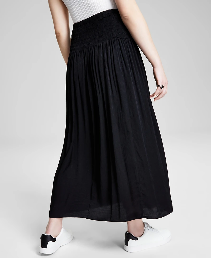 And Now This Women's Smocked Waist Maxi Skirt