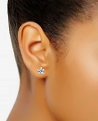 Giani Bernini Cubic Zirconia Flower Stud Earrings in Sterling Silver, Created for Macy's