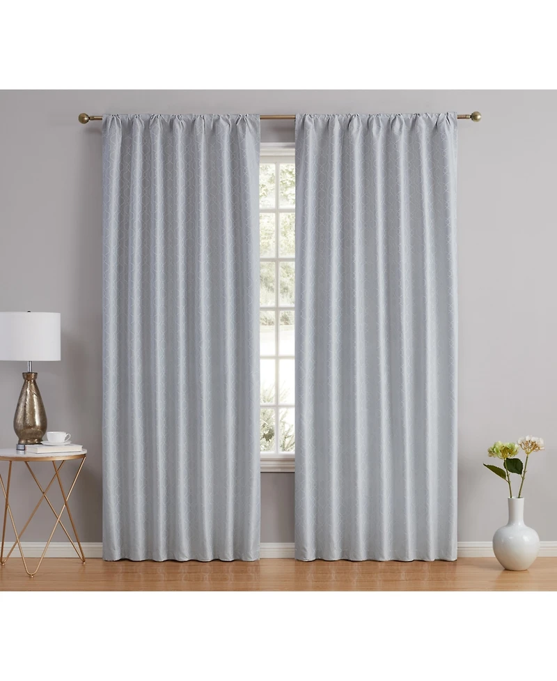 Hlc.me Franklin Moroccan 100% Complete Blackout Thermal Insulated Energy Savings Heat/Cold Blocking Back Tab Rod Pocket Curtain Drapery for Bedroom