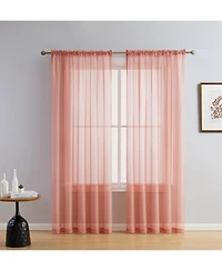 Hlc.me 2 Pack Sheer Voile Window Curtain Sheer Panels