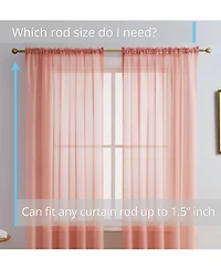 Hlc.me 2 Pack Sheer Voile Window Curtain Sheer Panels