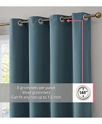 Hlc.me Dakota 100% Complete Blackout Lined Drapery with Double Layer Thermal Insulated Energy Efficient Window Curtain Grommet Panels, Set of 2