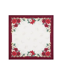 Elrene Poinsettia Garlands Engineered Napkins, Set of 4, 17" x 17"