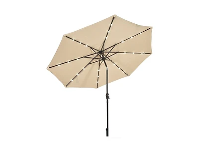 Outdoor Patio Umbrella with Bright Solar Led Lights for Shaded Daytime Use and Ambient Evening Lighting