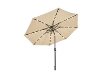 Outdoor Patio Umbrella with Bright Solar Led Lights for Shaded Daytime Use and Ambient Evening Lighting